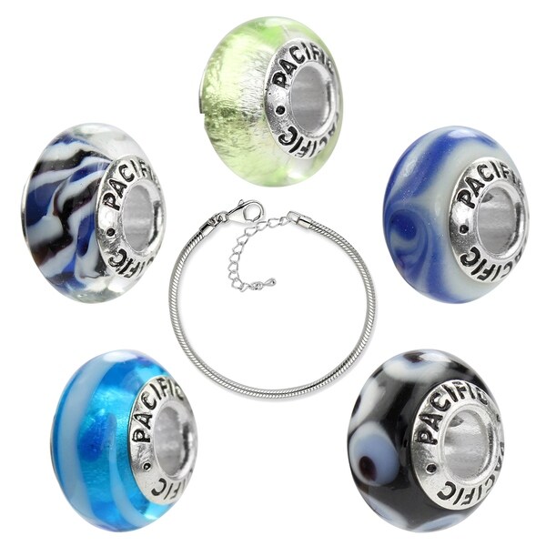 sterling silver murano glass beads