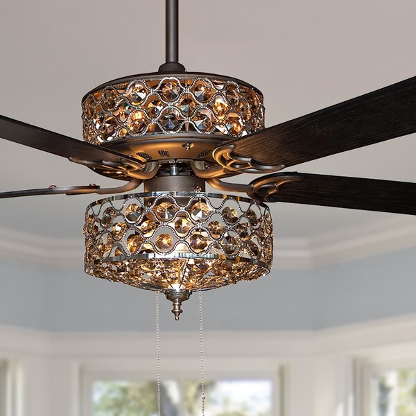 Shop Copper Grove Krrabe 52-inch Crystal and Chrome Beaded ...
