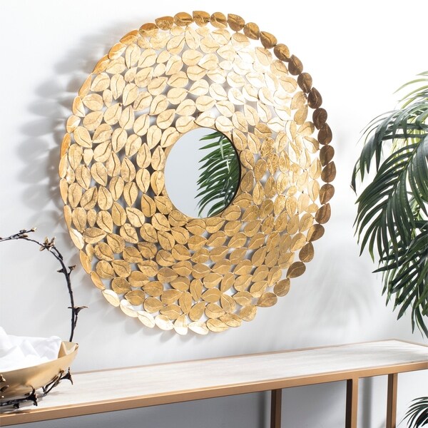 Safavieh Bliss Gold 31-inch Round Decorative Mirror - 30.5" x 30.5" x 1"