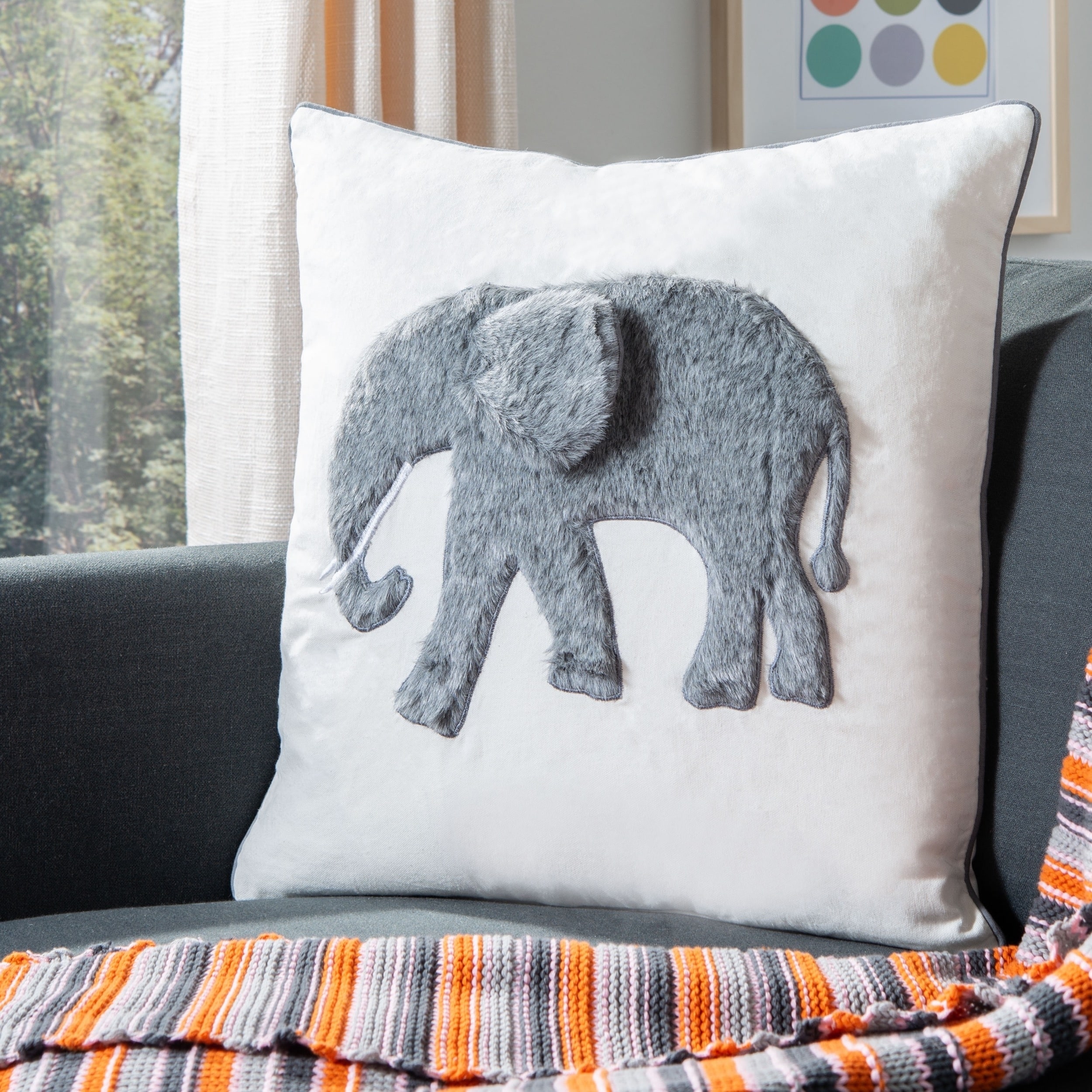 Safavieh Snuffles Elephant 20inch Decorative Throw Pillow