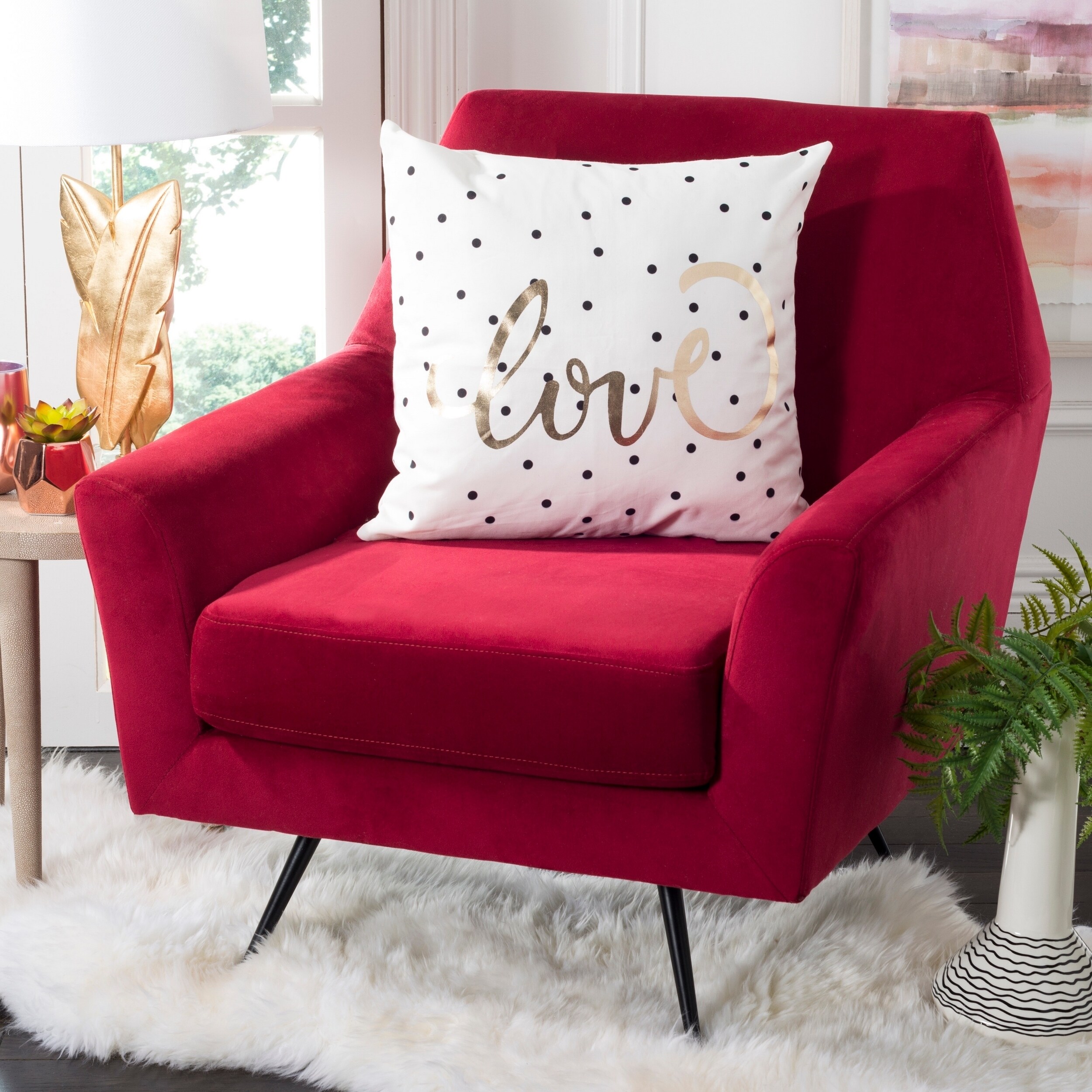 Shop Safavieh Spotted Love Decorative Pillow Gold Black On