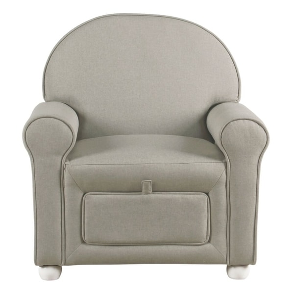 HomePop Kids Club Chair with storage - Stain Resistant Gray Fabric