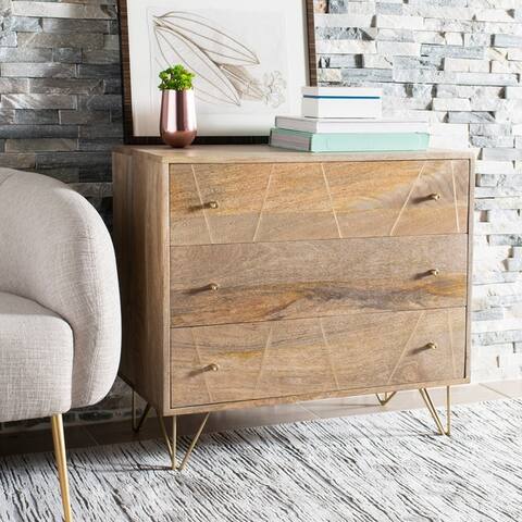 Safavieh Marigold 3 Drawer Chest Natural Brass By Cheap On