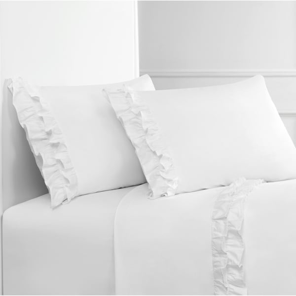 Ruffle Crisp Percale Cotton Twice Sheet Set On Free Ruffle Crisp Percale Cotton Twice Sheet Set On Free Shipping Today 23592219