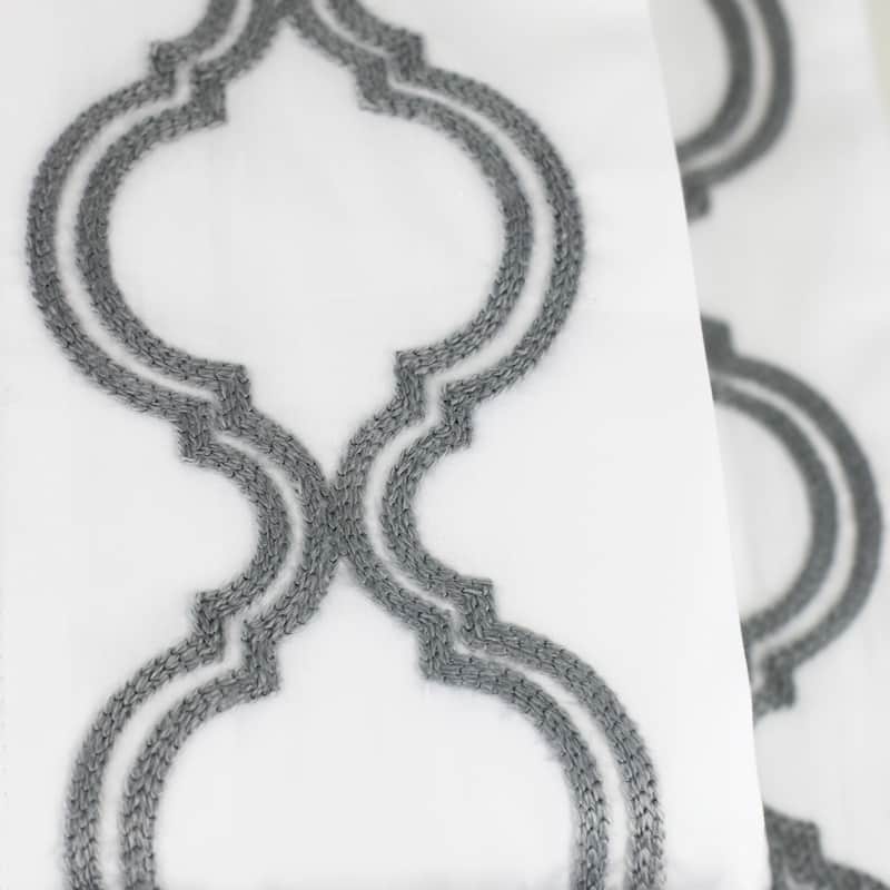 Embroidered Crisp Percale Cotton Lattice Sheet Set