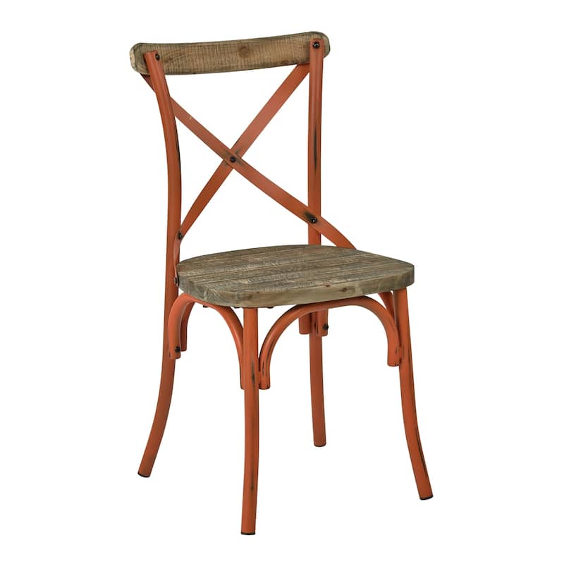 Somerset X Back Antique Metal Dining Chair