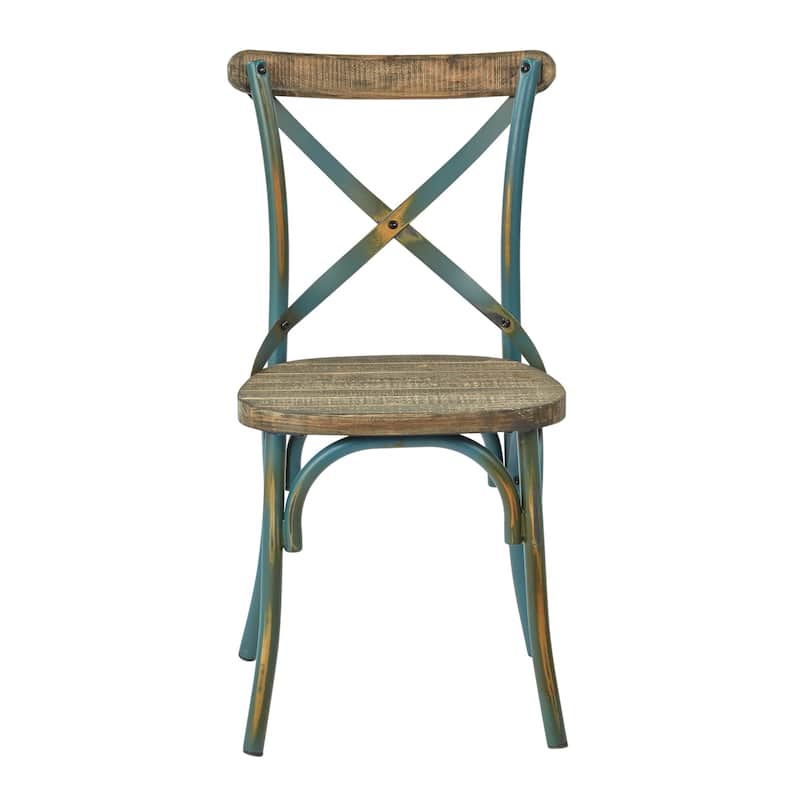 Somerset X Back Antique Metal Dining Chair