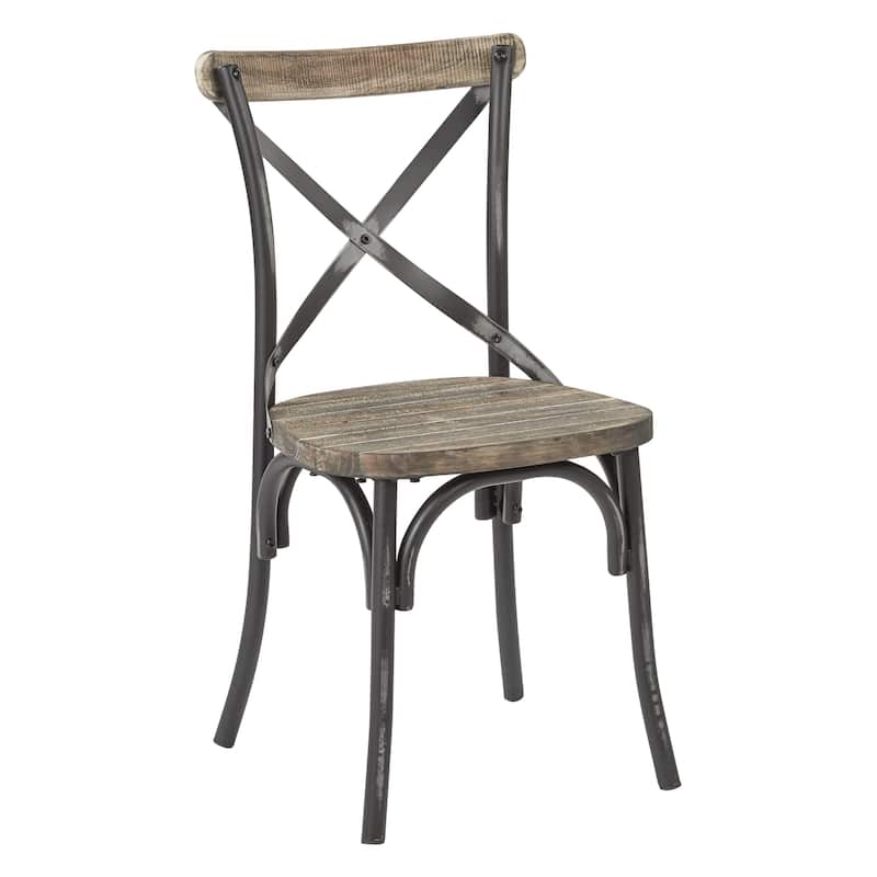 Somerset X Back Antique Metal Dining Chair - Black