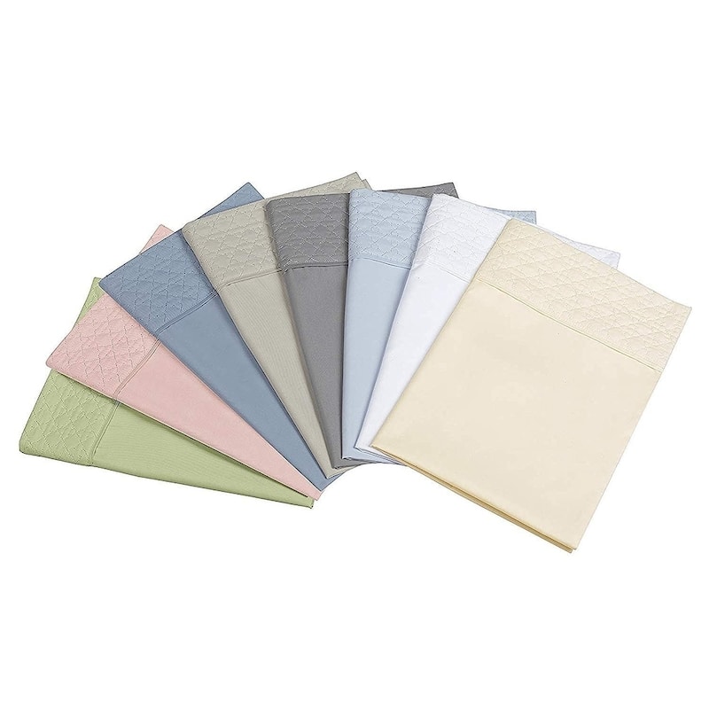 Elegant Comfort Luxurious Soft & Coziest 4-Piece Quilted Bed Sheet Set on Flat Sheet and Pillowcases
