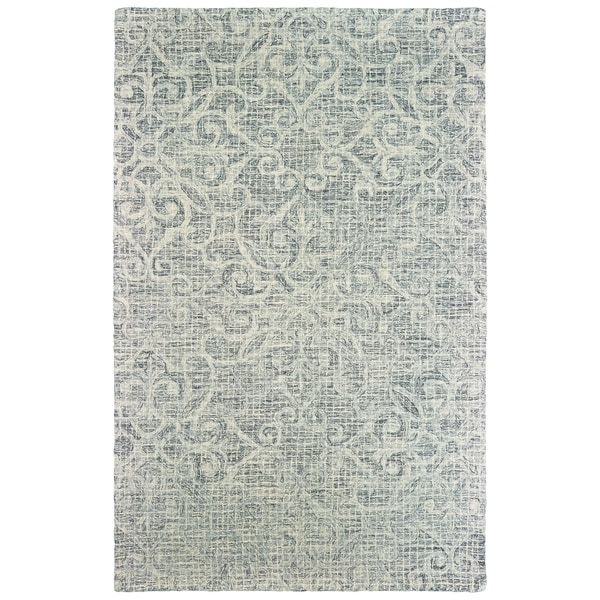 Silver Orchid Borden Floral Hand-tufted Wool Area Rug - 3'6" x 5'6"