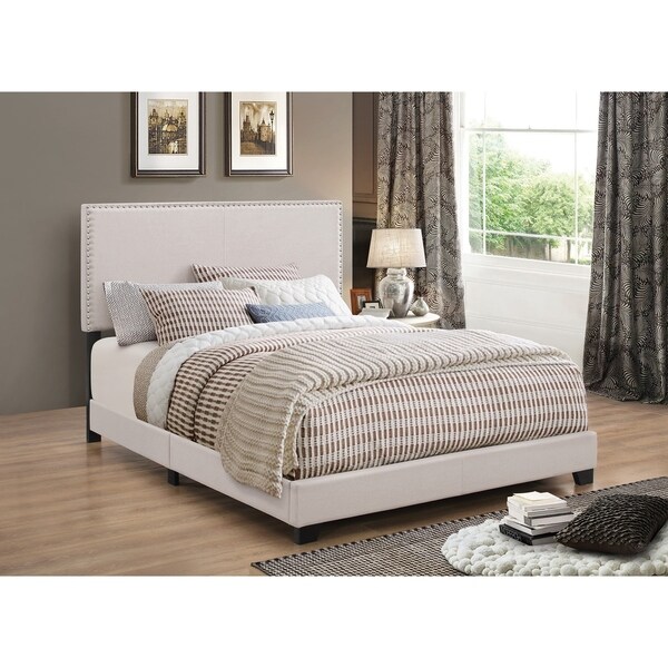 Porch & Den Manes Wood and Polyester Upholstered Bed