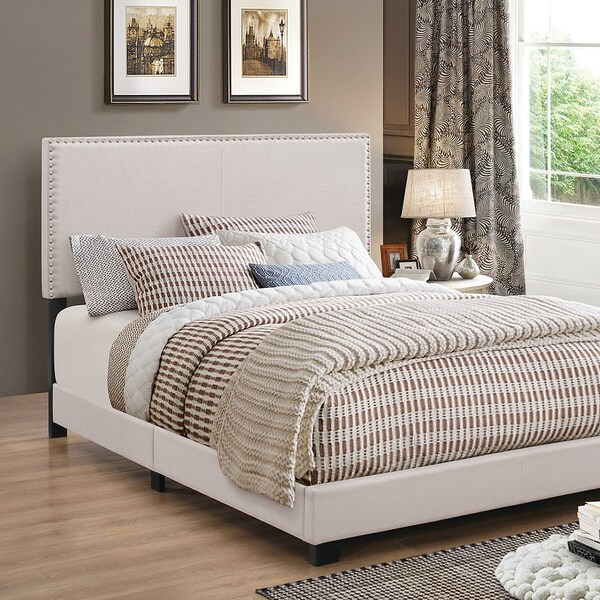 Porch & Den Manes Wood and Polyester Upholstered Bed