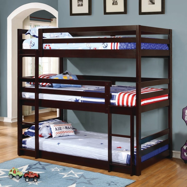 Taylor & Olive Hale Cappuccino 3-tier Bunk Bed