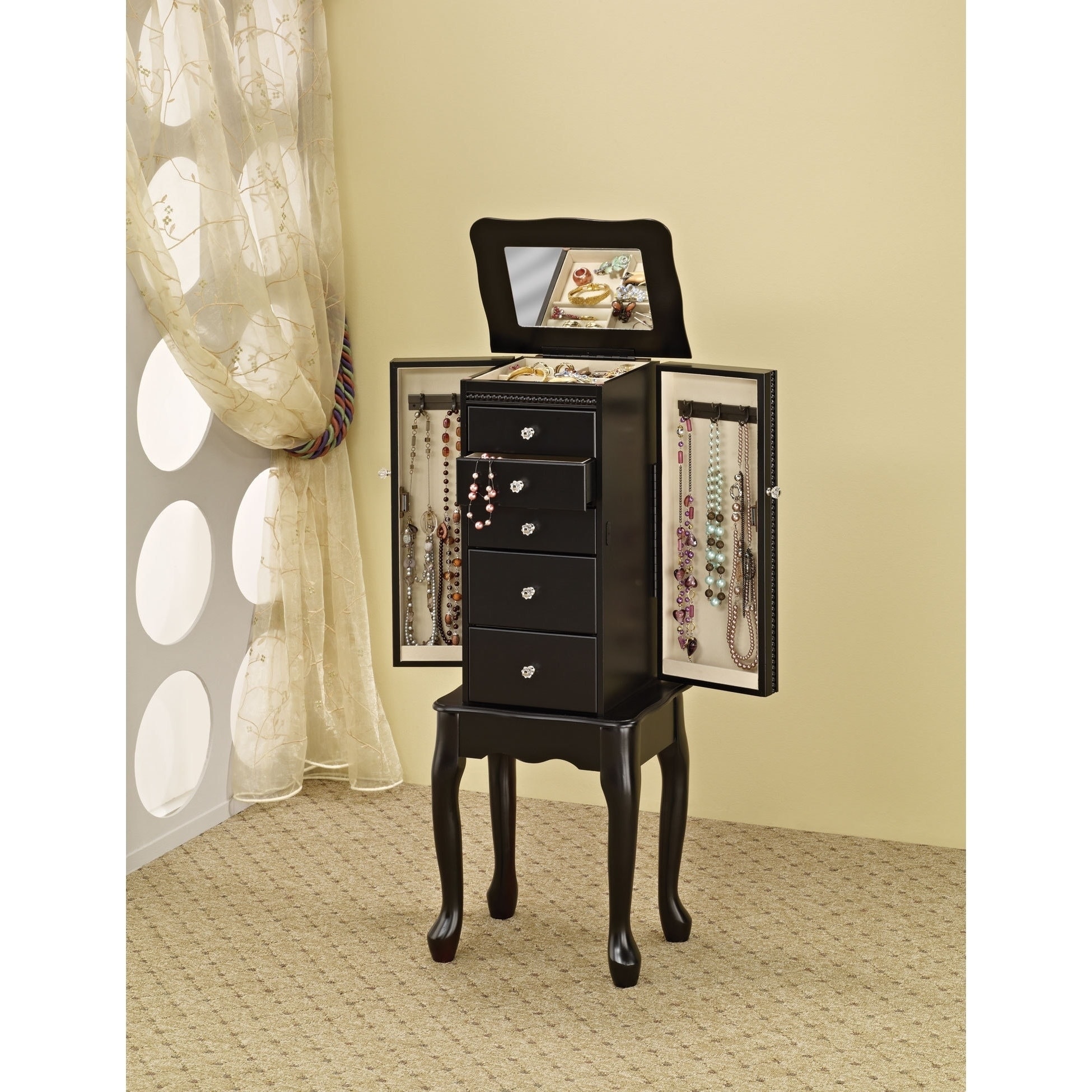 Shop Copper Grove Loches Jewelry Armoire With Flip Top Mirror In