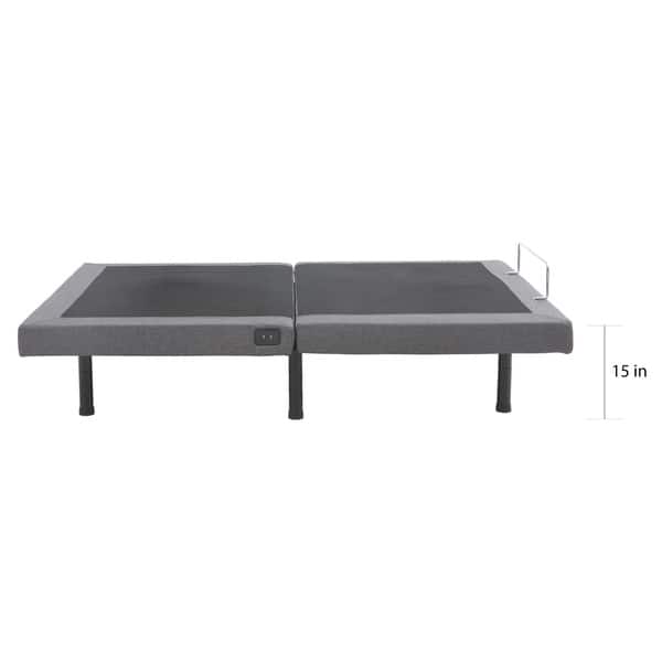 OSleep Black Split King Adjustable Comfort Bed Base with Massage