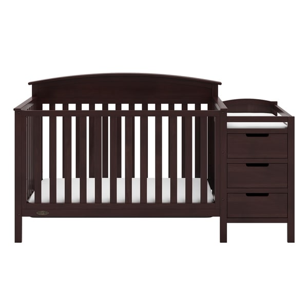 crib with attached changing table