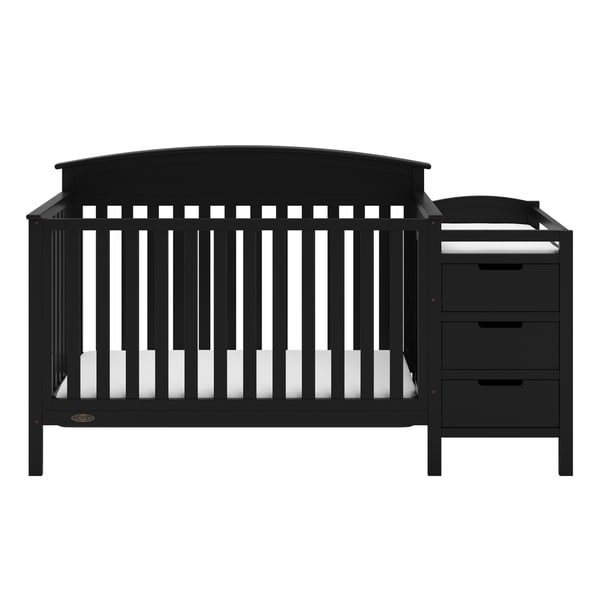 baby bed with changing table attached