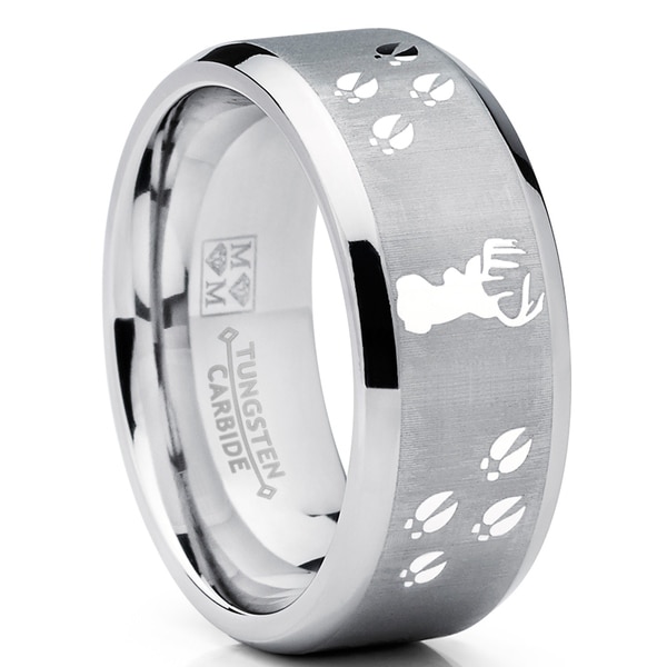 Shop Oliveti Men�s Tungsten Ring Wedding Band Deer Track