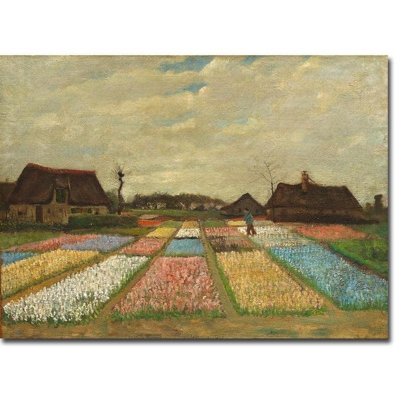 Flower Beds in Holland by Vincent Van Gogh Gallery Wrapped Canvas Giclee Art (24 in x 32 in, Ready to Hang)