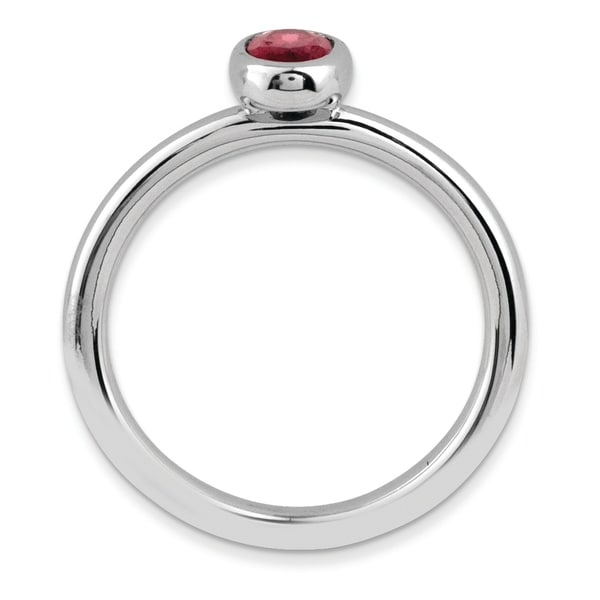 Sterling Silver Stackable Expressions Oval Created Ruby Ring