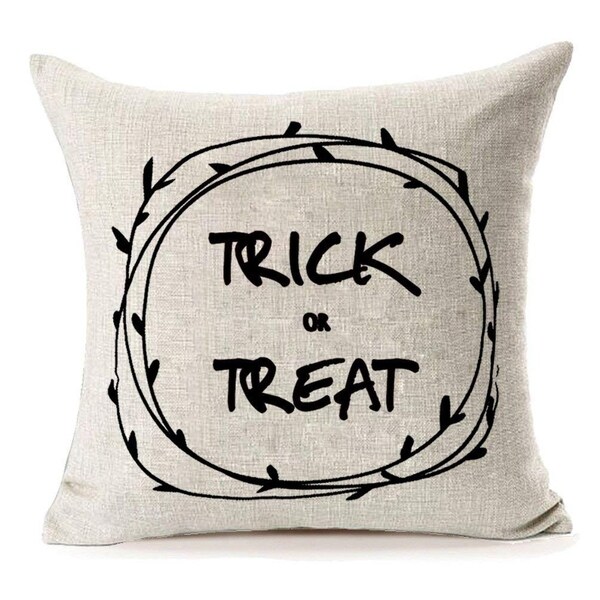 Halloween Home Decor Trick or Treat Cotton Linen Pillow Covers