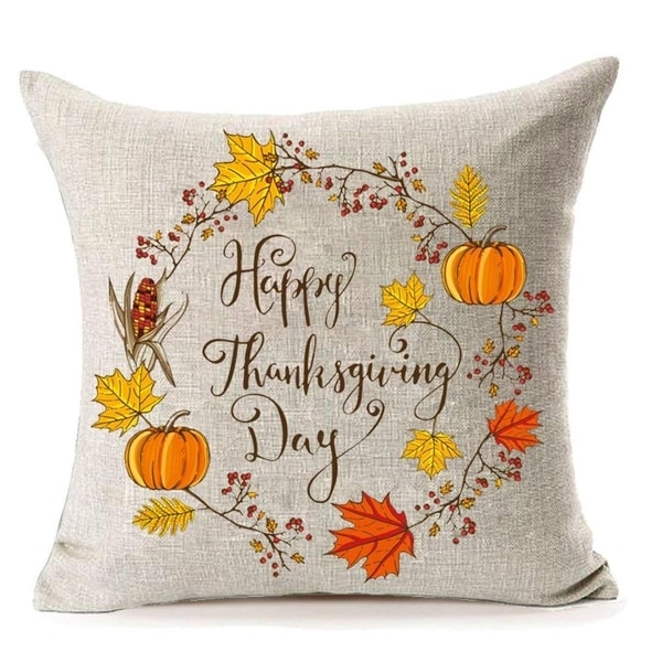 Happy Thanksgiving Day Pumpkin Pillow Covers