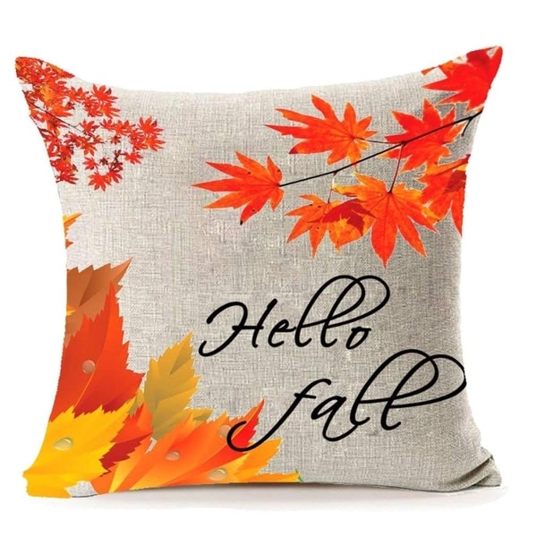 Home Decor Hello Fall Cotton Linen Pillow Covers