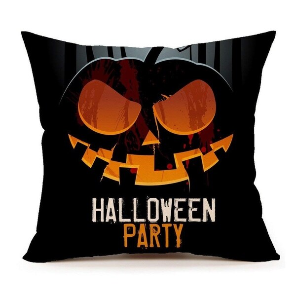 Halloween Party Black Pumpkin Throw Pillow Cover
