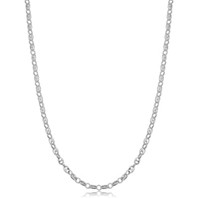 Sterling Silver Alternate Rolo and Mariner Link Chain Necklace