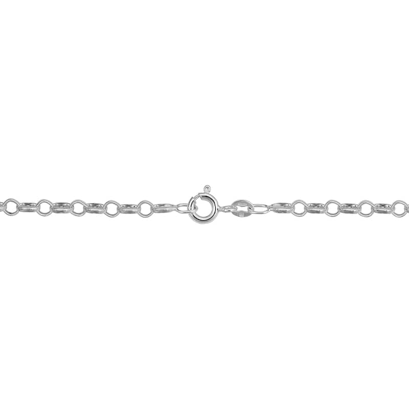 Sterling Silver Alternate Rolo and Mariner Link Chain Necklace
