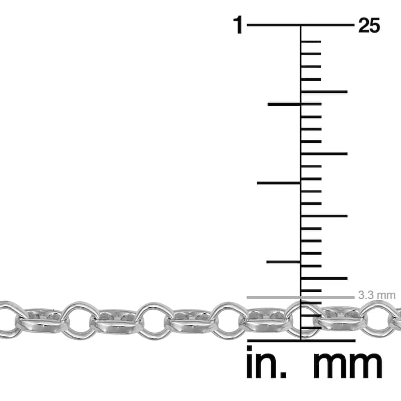 Sterling Silver Alternate Rolo and Mariner Link Chain Necklace