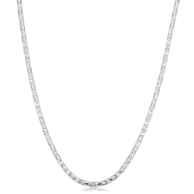 Sterling Silver 2.5 millimeter Popcorn Chain Necklace