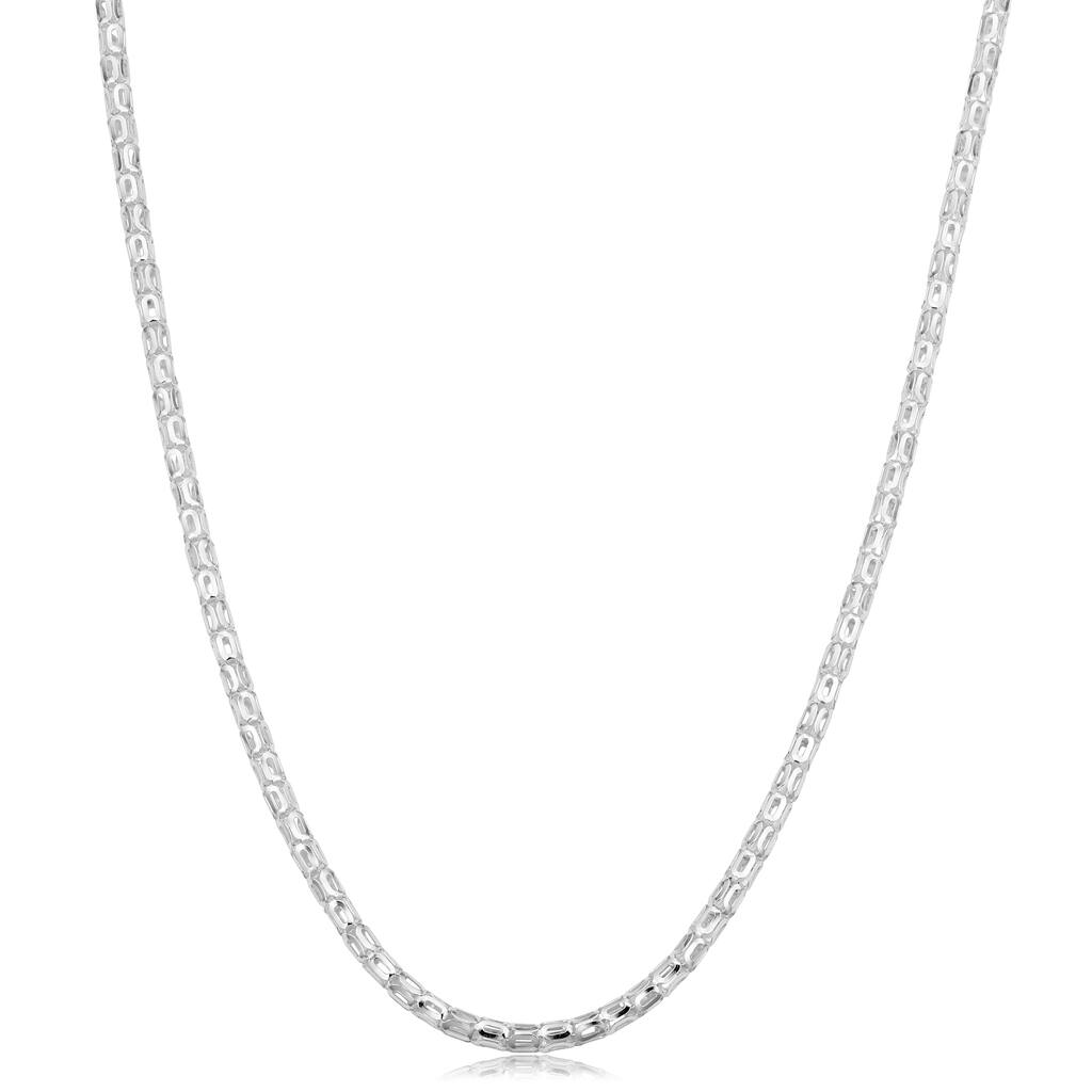 Sterling Silver 2.5 millimeter Popcorn Chain Necklace