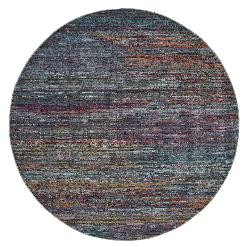 Style Haven Halden Textural Stripes Area Rug - 7'10" Round - Multi