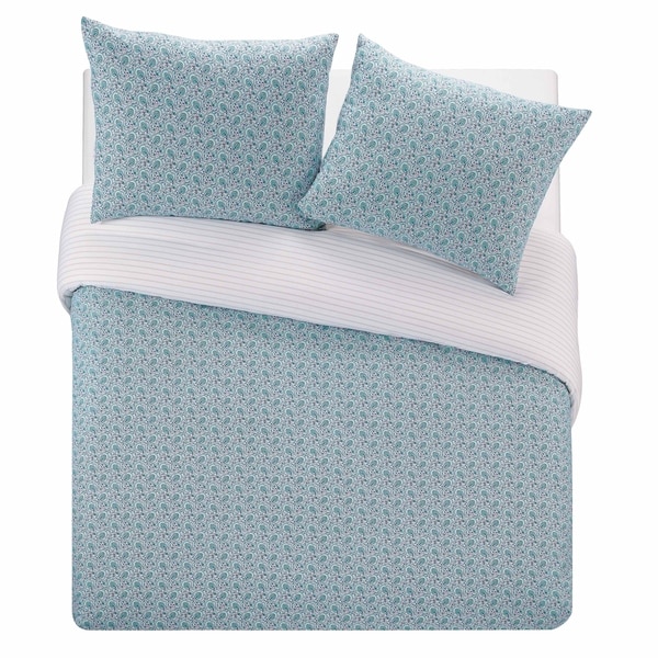 WestPoint Home Tansley Grey/Aqua Duvet Set