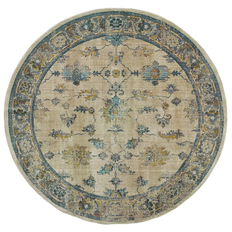 Style Haven Strete Faded Traditional Ivory/ Blue Rug