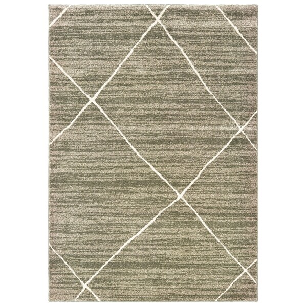 Distressed Geometric Grey/ Ivory Area Rug - 2' x 3'