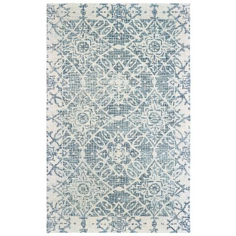 Silver Orchid Breese Faded Medallions Hand-tufted Area Rug