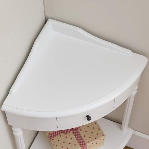 Shop Cottage White Corner Table Stand Overstock 23606710