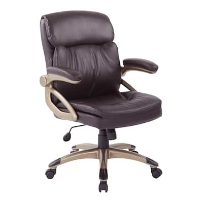 Excutive Low Back Espresso Bonded Leather Chair