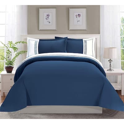 Elegant Comfort Luxury 3-Piece Embroidered Duvet Cover Set