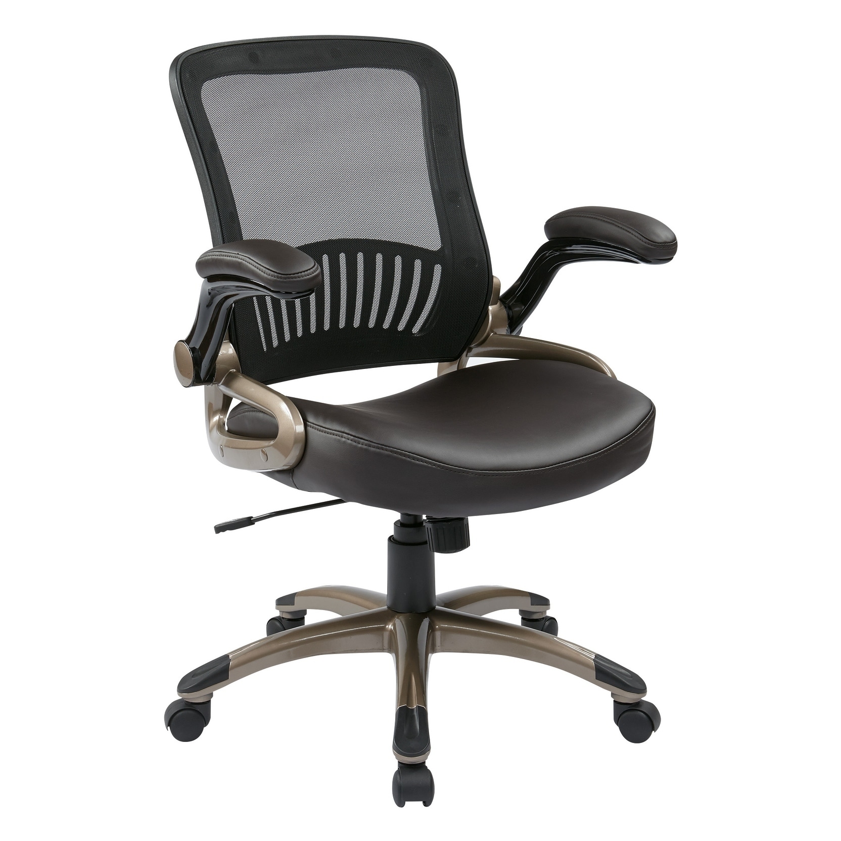 Screen Back Espresso Bonded Leather Seat Office Chair Overstock 23607658