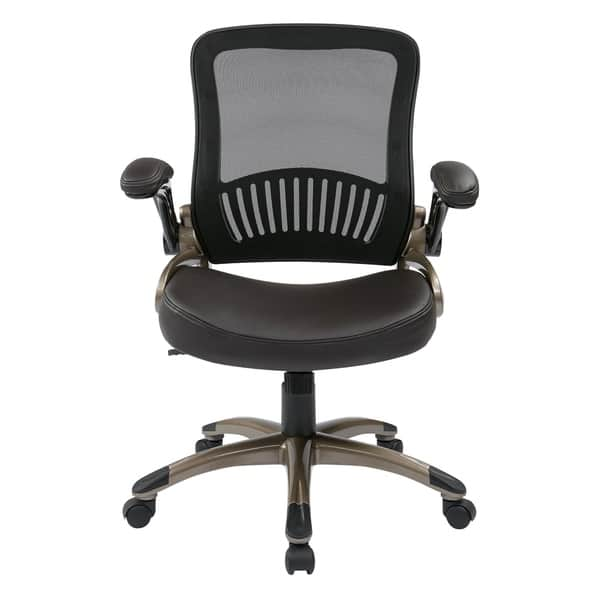 Office Star Screen Back Manager Chair with Mesh Seat - Black/Silver