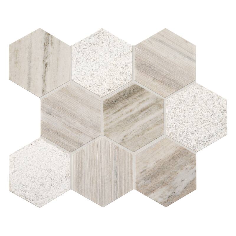 Natural Stone Limestone 2X6 Split Face Mosaic Arctic Grey - 12 x 15.25