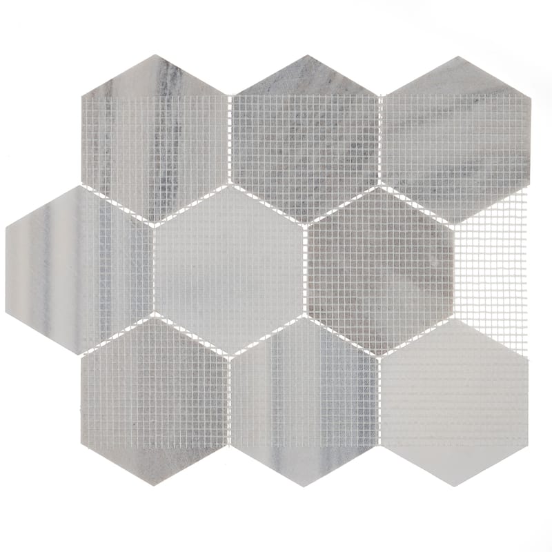 Natural Stone Limestone 2X6 Split Face Mosaic Arctic Grey - 12 x 15.25