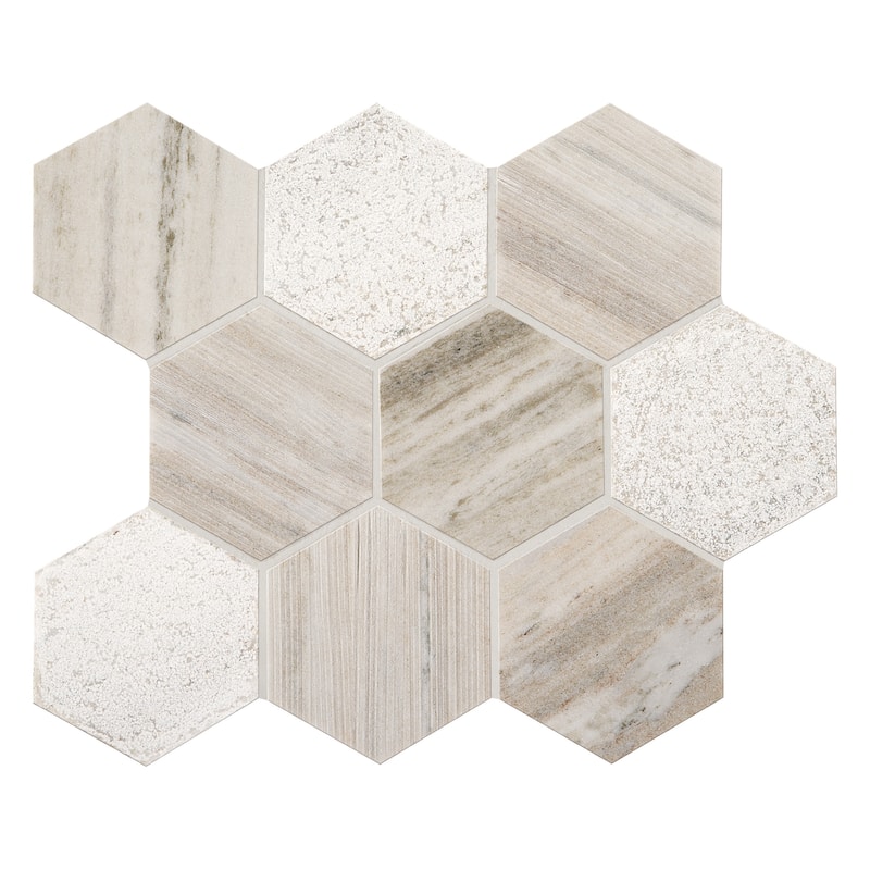 Natural Stone Limestone 2X6 Split Face Mosaic Arctic Grey - 12 x 15.25