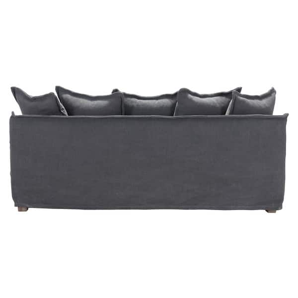 Shop Livingston Charcoal Grey Wood And Cotton Sofa Free Shipping