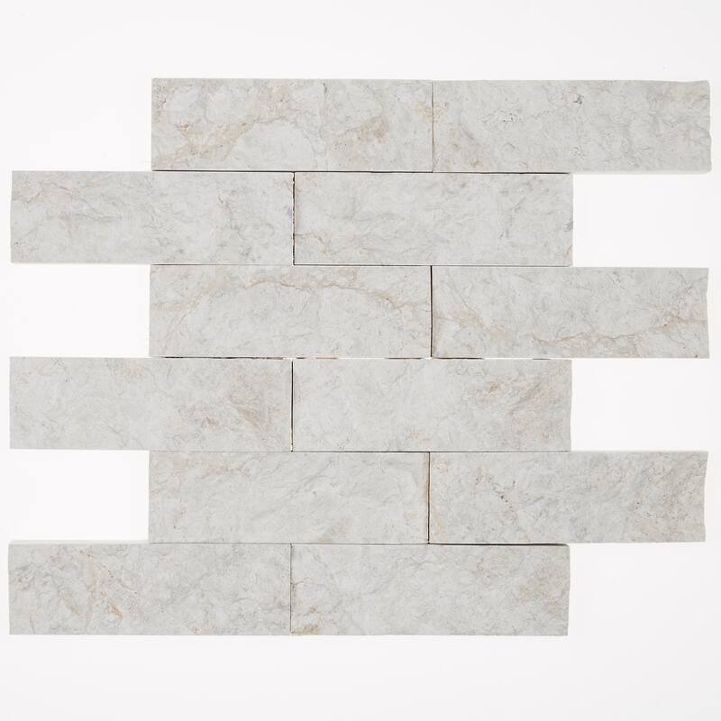 Natural Stone Marble 1XRandom Mosaic Carrara White - 12 x 12.75
