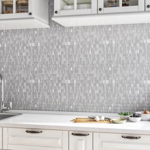 Natural Stone Marble 1XRandom Mosaic Carrara White - 12 x 12.75