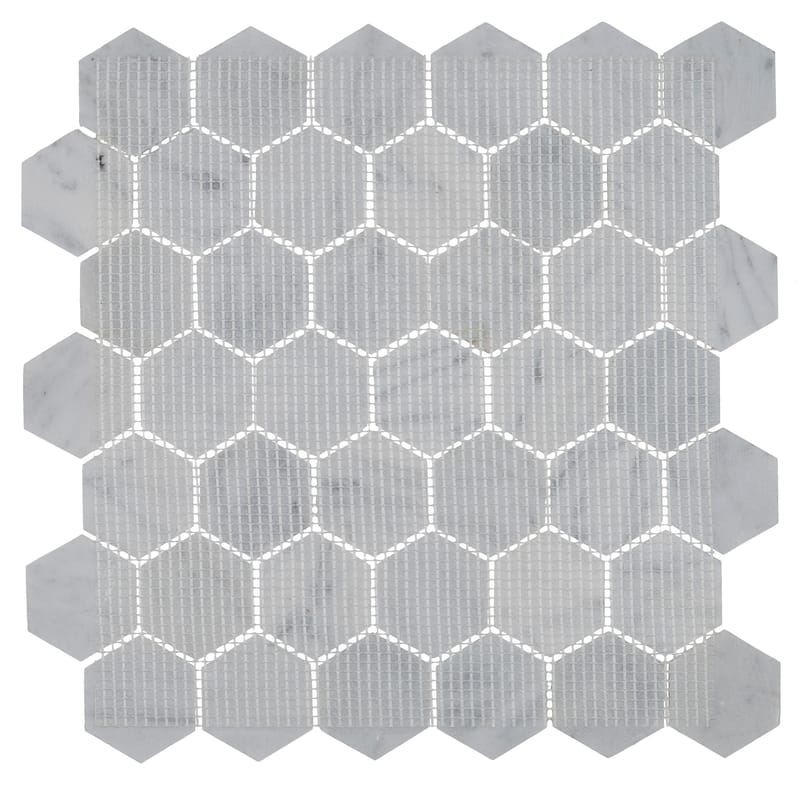 Natural Stone Marble 6" HEX Mosaic Marble Black and White - 11.75 x 14.5